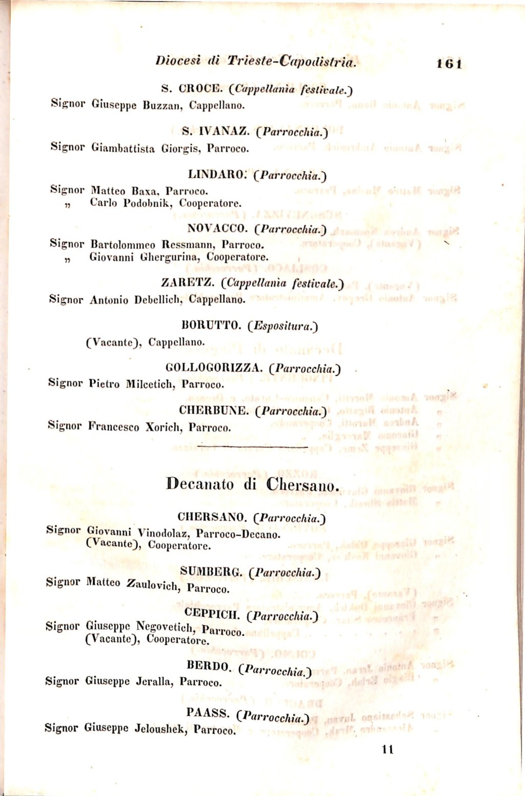 Scematismo dell'I. R. Litorale Austro-Illirico ed unitovi Indicatore generale della Città di Tr  · Str. 181
