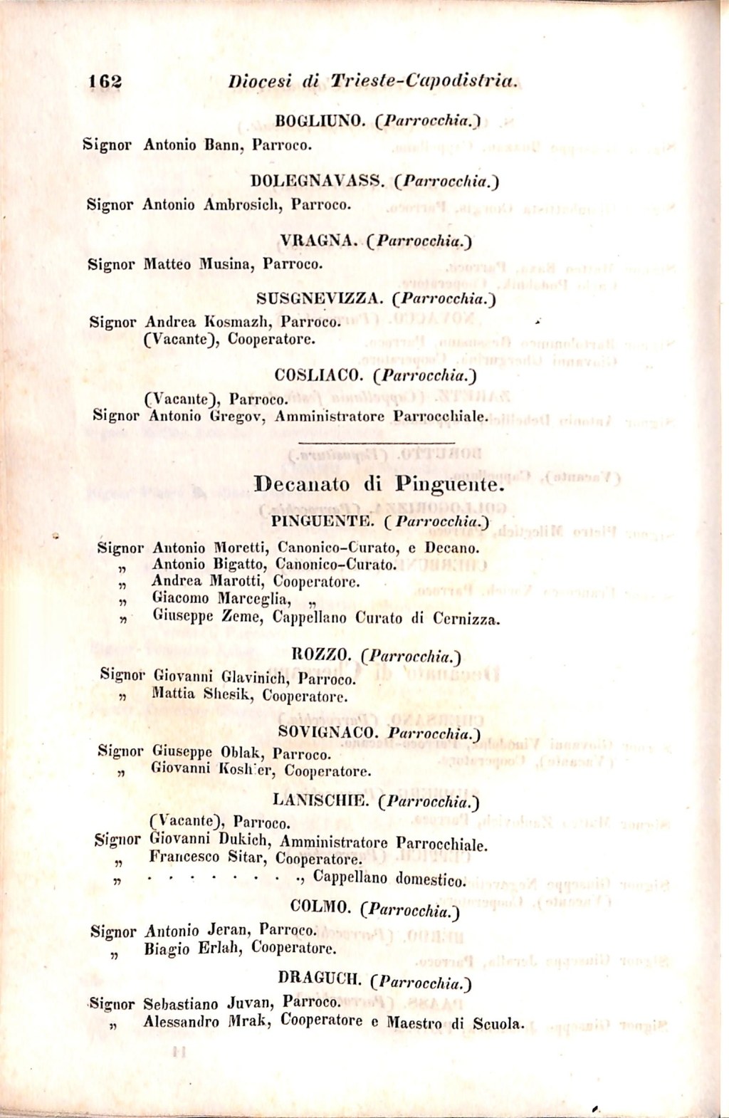 Scematismo dell'I. R. Litorale Austro-Illirico ed unitovi Indicatore generale della Città di Tr  · Str. 182