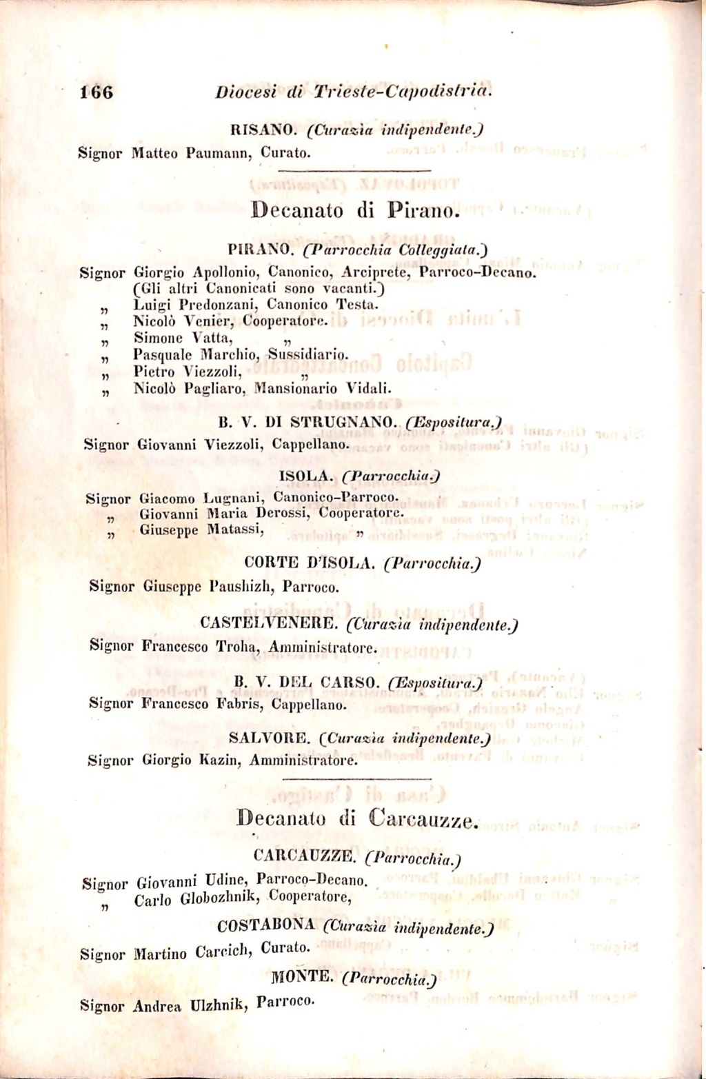 Scematismo dell'I. R. Litorale Austro-Illirico ed unitovi Indicatore generale della Città di Tr  · Str. 186