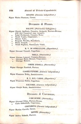 Scematismo dell'I. R. Litorale Austro-Illirico ed unitovi Indicatore generale della Città di Tr  · Str. 186