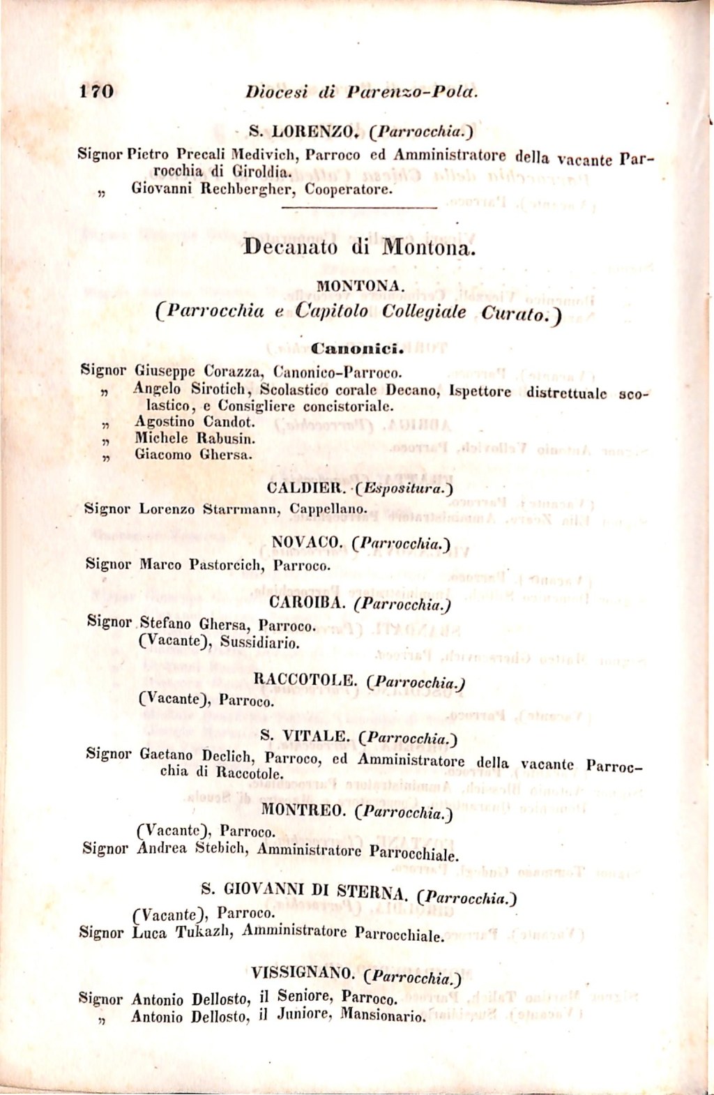 Scematismo dell'I. R. Litorale Austro-Illirico ed unitovi Indicatore generale della Città di Tr  · Str. 190