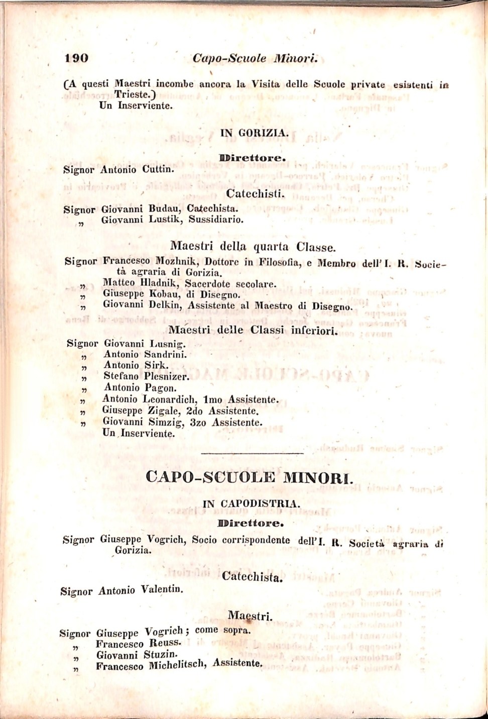 Scematismo dell'I. R. Litorale Austro-Illirico ed unitovi Indicatore generale della Città di Tr  · Str. 210