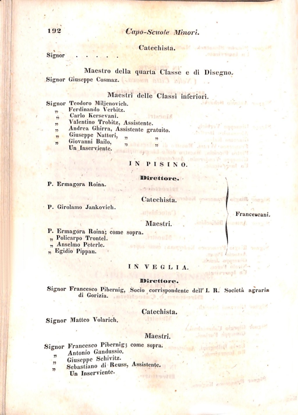 Scematismo dell'I. R. Litorale Austro-Illirico ed unitovi Indicatore generale della Città di Tr  · Str. 212