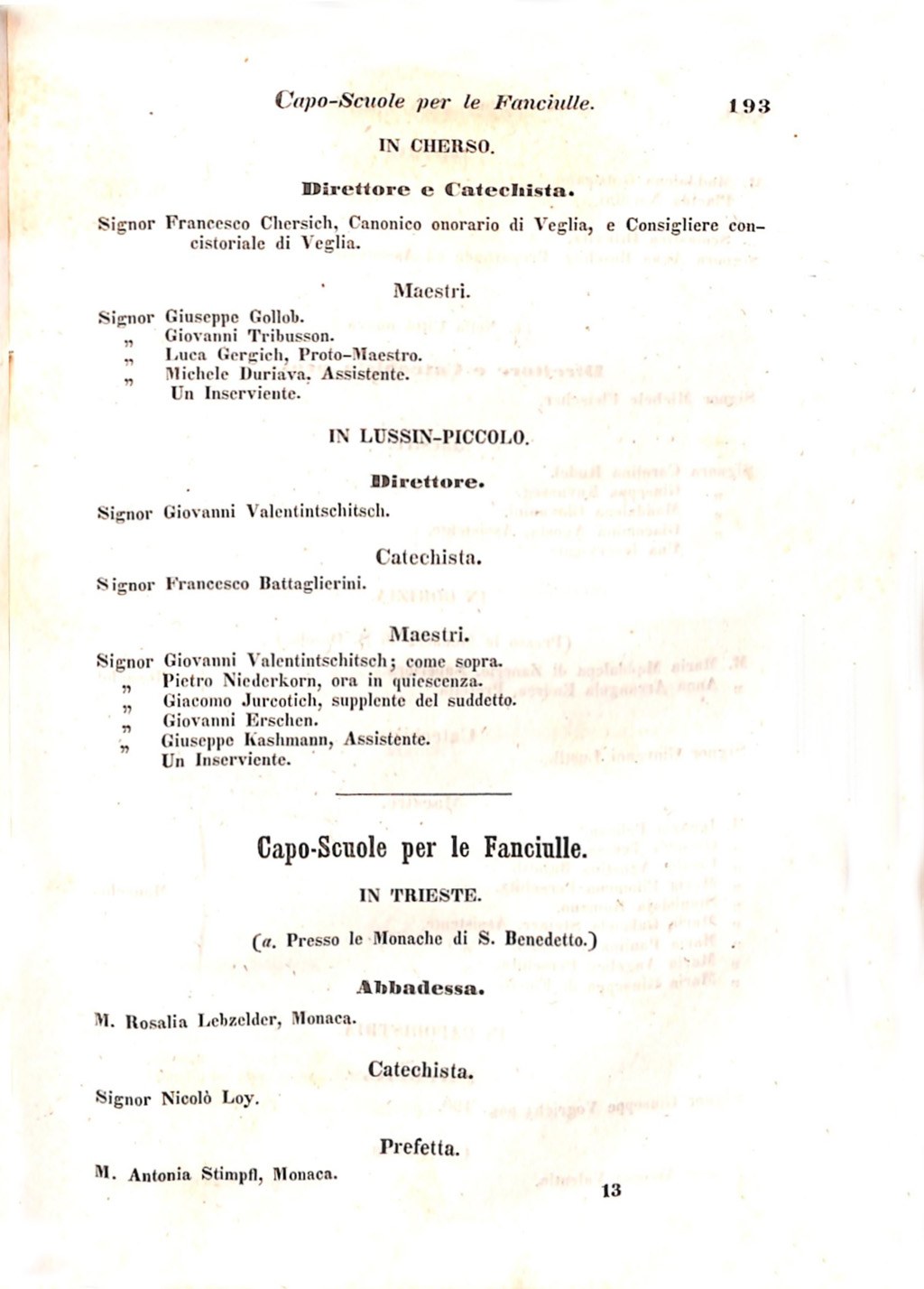 Scematismo dell'I. R. Litorale Austro-Illirico ed unitovi Indicatore generale della Città di Tr  · Str. 213