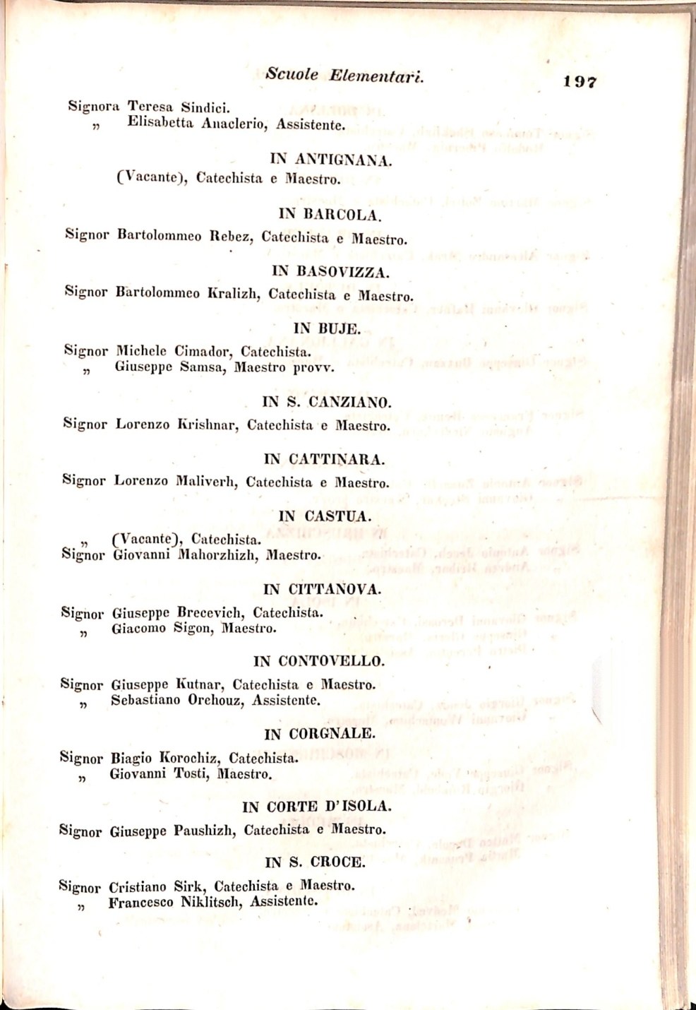 Scematismo dell'I. R. Litorale Austro-Illirico ed unitovi Indicatore generale della Città di Tr  · Str. 217