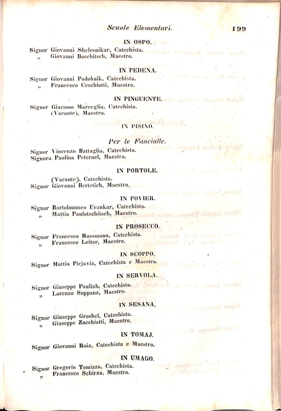 Scematismo dell'I. R. Litorale Austro-Illirico ed unitovi Indicatore generale della Città di Tr  · Str. 219