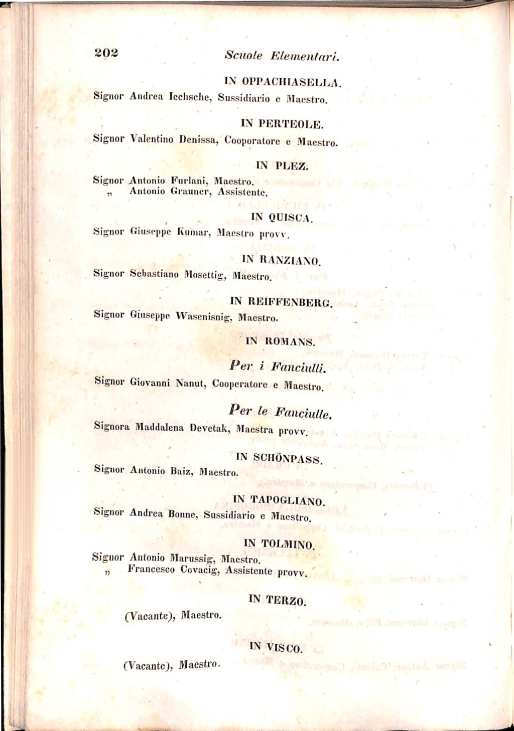 Scematismo dell'I. R. Litorale Austro-Illirico ed unitovi Indicatore generale della Città di Tr  · Str. 222