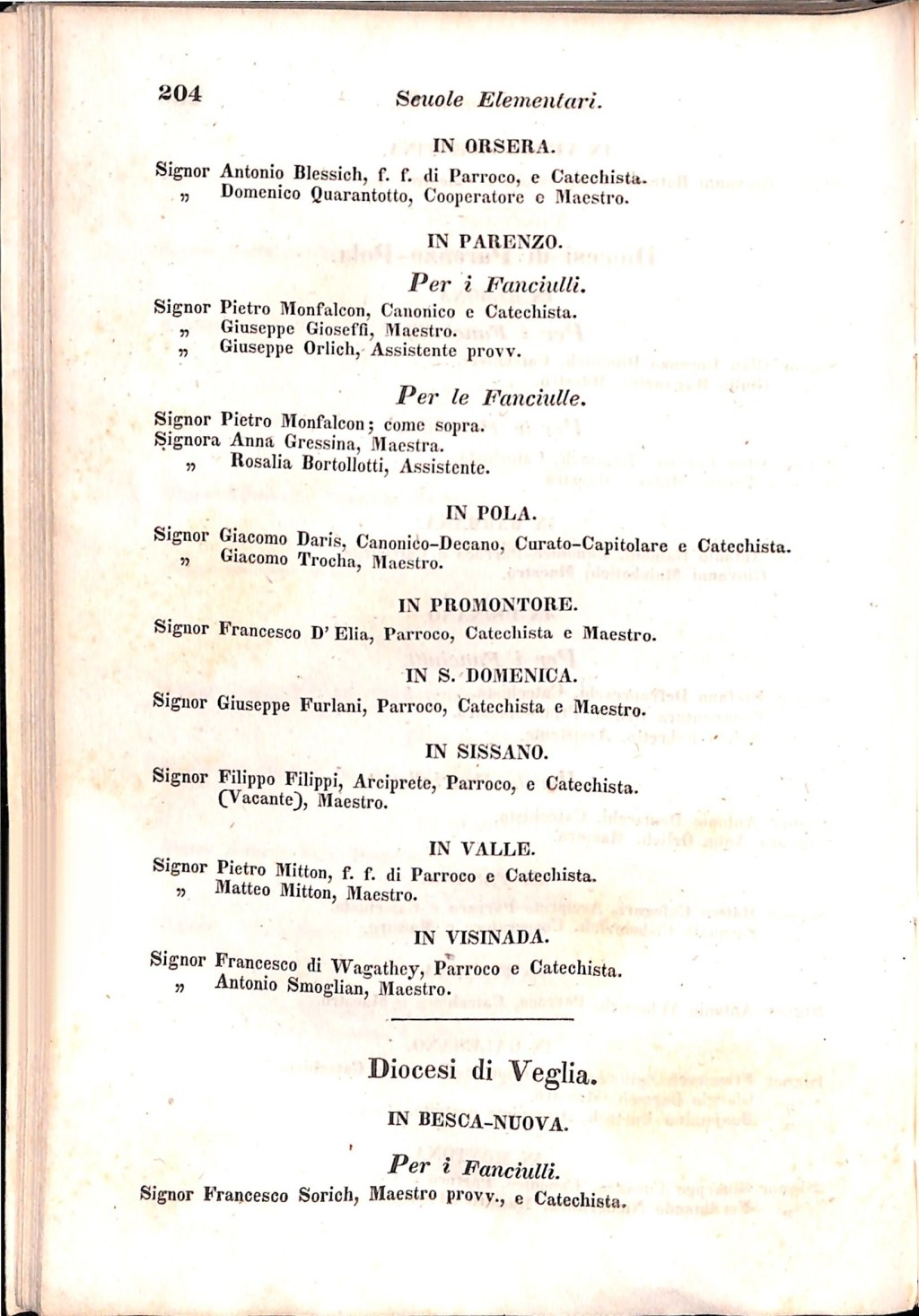 Scematismo dell'I. R. Litorale Austro-Illirico ed unitovi Indicatore generale della Città di Tr  · Str. 224
