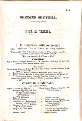 Scematismo dell'I. R. Litorale Austro-Illirico ed unitovi Indicatore generale della Città di Tr  · Str. 239