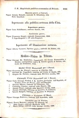 Scematismo dell'I. R. Litorale Austro-Illirico ed unitovi Indicatore generale della Città di Tr  · Str. 243