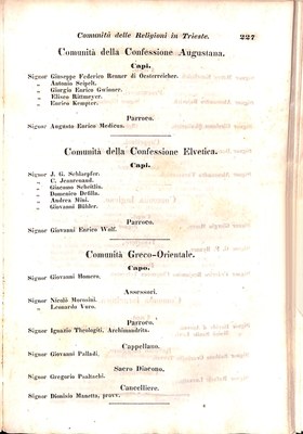 Scematismo dell'I. R. Litorale Austro-Illirico ed unitovi Indicatore generale della Città di Tr  · Str. 247