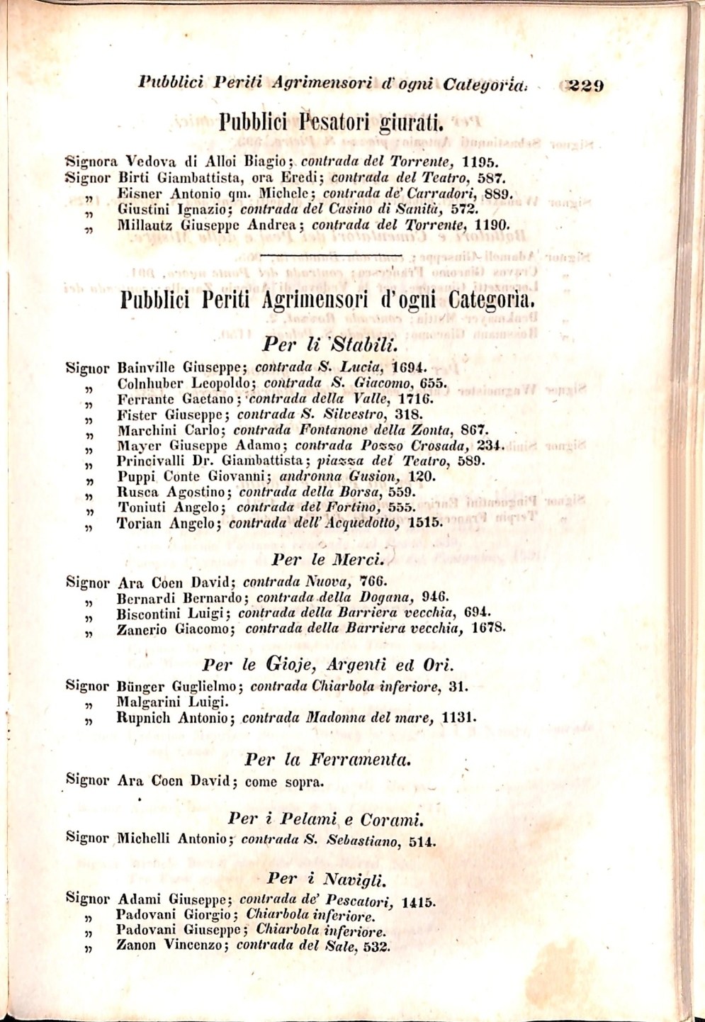 Scematismo dell'I. R. Litorale Austro-Illirico ed unitovi Indicatore generale della Città di Tr  · Str. 249