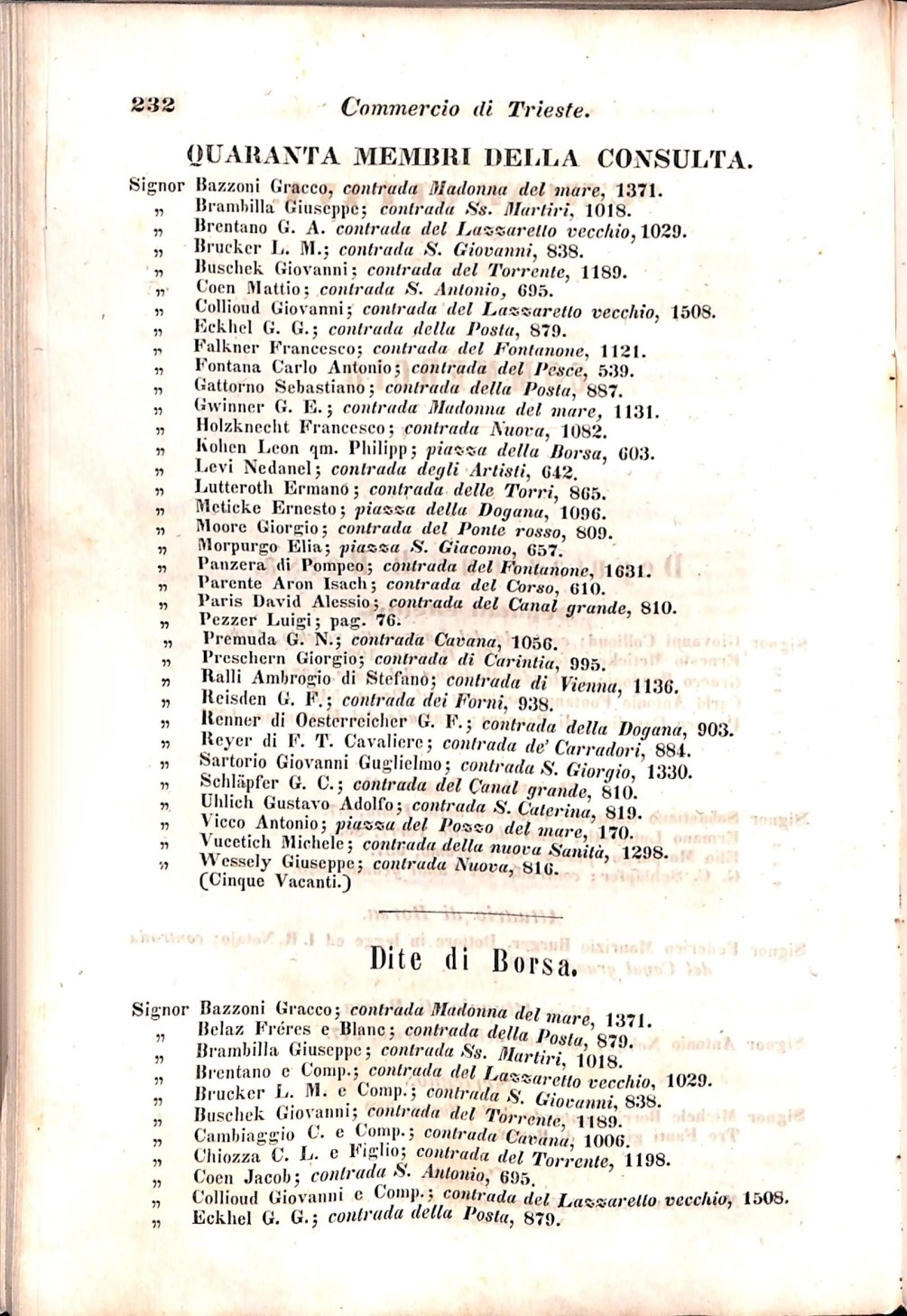 Scematismo dell'I. R. Litorale Austro-Illirico ed unitovi Indicatore generale della Città di Tr  · Str. 252