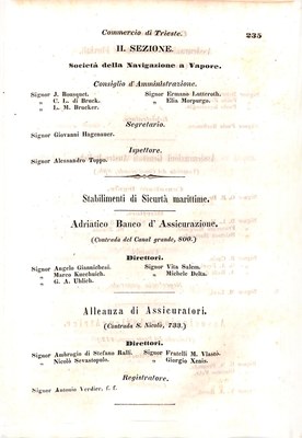 Scematismo dell'I. R. Litorale Austro-Illirico ed unitovi Indicatore generale della Città di Tr  · Str. 255