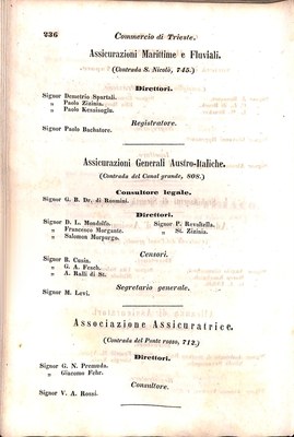 Scematismo dell'I. R. Litorale Austro-Illirico ed unitovi Indicatore generale della Città di Tr  · Str. 256