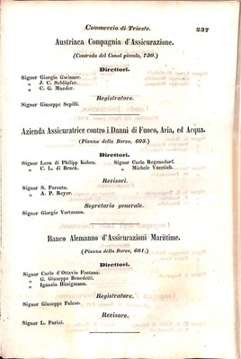 Scematismo dell'I. R. Litorale Austro-Illirico ed unitovi Indicatore generale della Città di Tr  · Str. 257