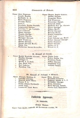 Scematismo dell'I. R. Litorale Austro-Illirico ed unitovi Indicatore generale della Città di Tr  · Str. 264