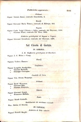 Scematismo dell'I. R. Litorale Austro-Illirico ed unitovi Indicatore generale della Città di Tr  · Str. 265
