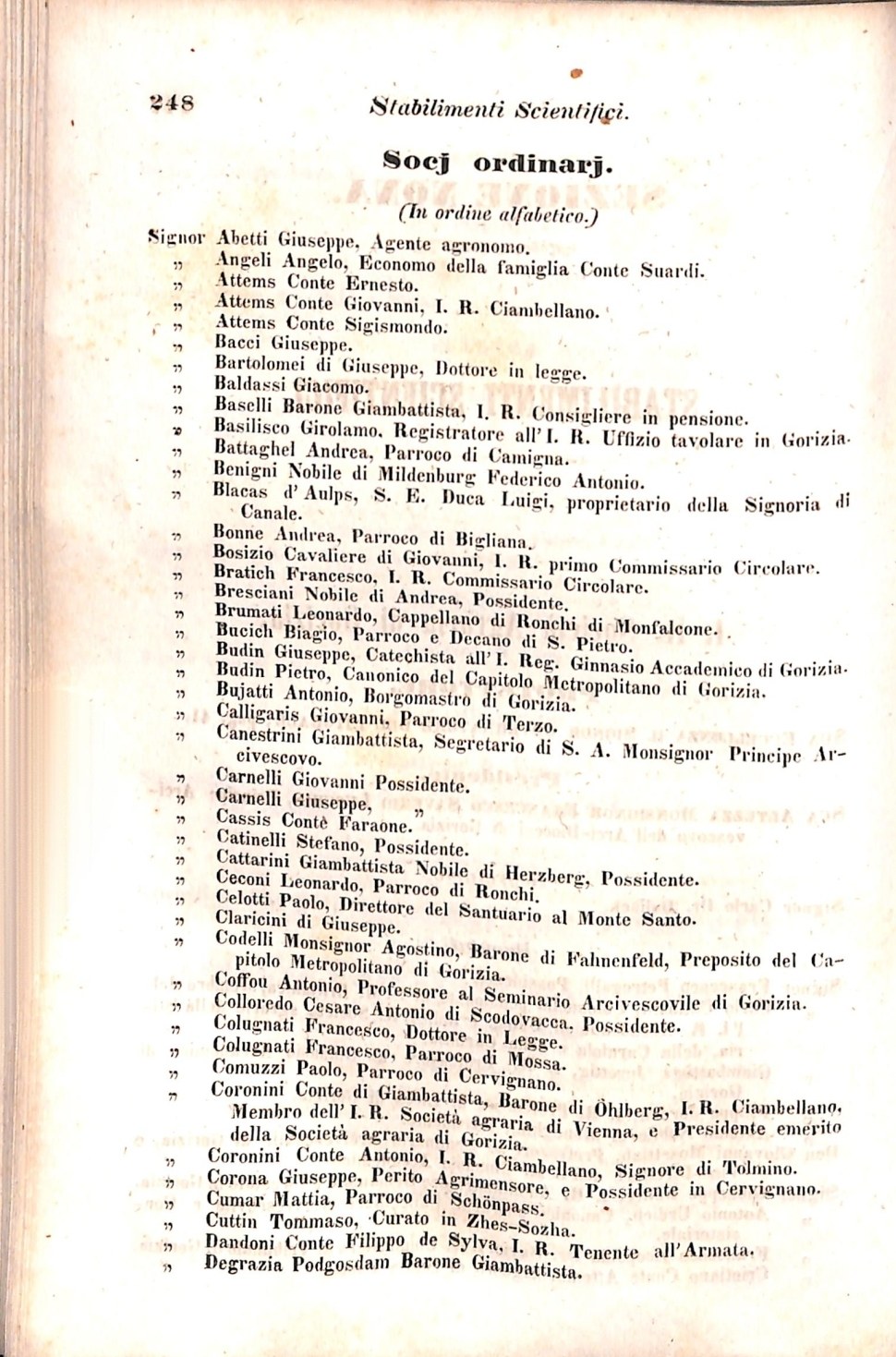 Scematismo dell'I. R. Litorale Austro-Illirico ed unitovi Indicatore generale della Città di Tr  · Str. 268