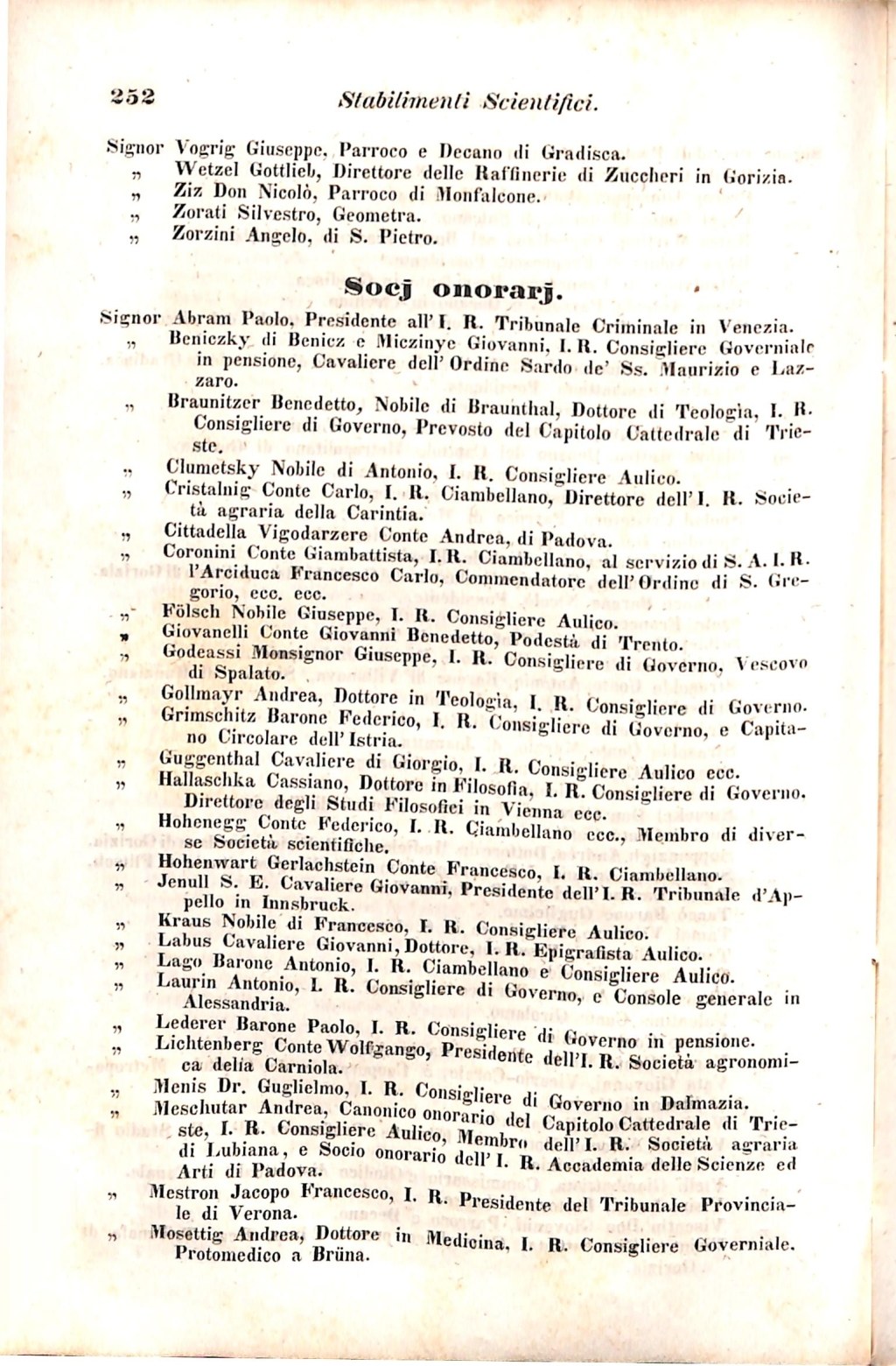 Scematismo dell'I. R. Litorale Austro-Illirico ed unitovi Indicatore generale della Città di Tr  · Str. 272