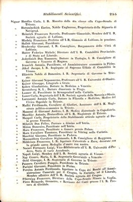 Scematismo dell'I. R. Litorale Austro-Illirico ed unitovi Indicatore generale della Città di Tr  · Str. 275