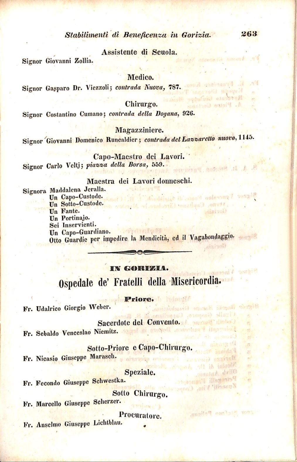 Scematismo dell'I. R. Litorale Austro-Illirico ed unitovi Indicatore generale della Città di Tr  · Str. 283