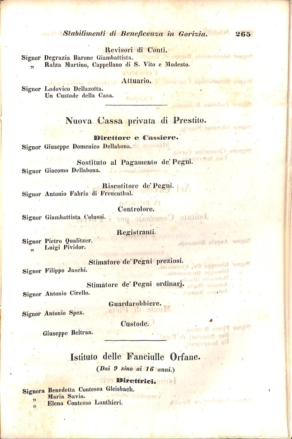 Scematismo dell'I. R. Litorale Austro-Illirico ed unitovi Indicatore generale della Città di Tr  · Str. 285