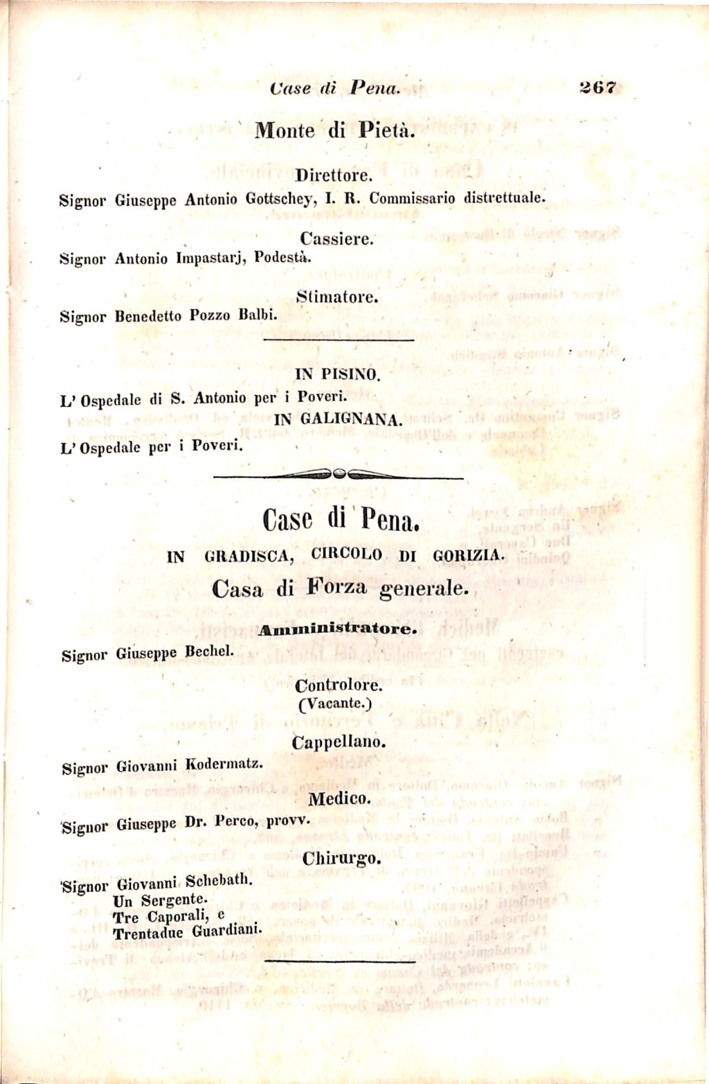 Scematismo dell'I. R. Litorale Austro-Illirico ed unitovi Indicatore generale della Città di Tr  · Str. 287