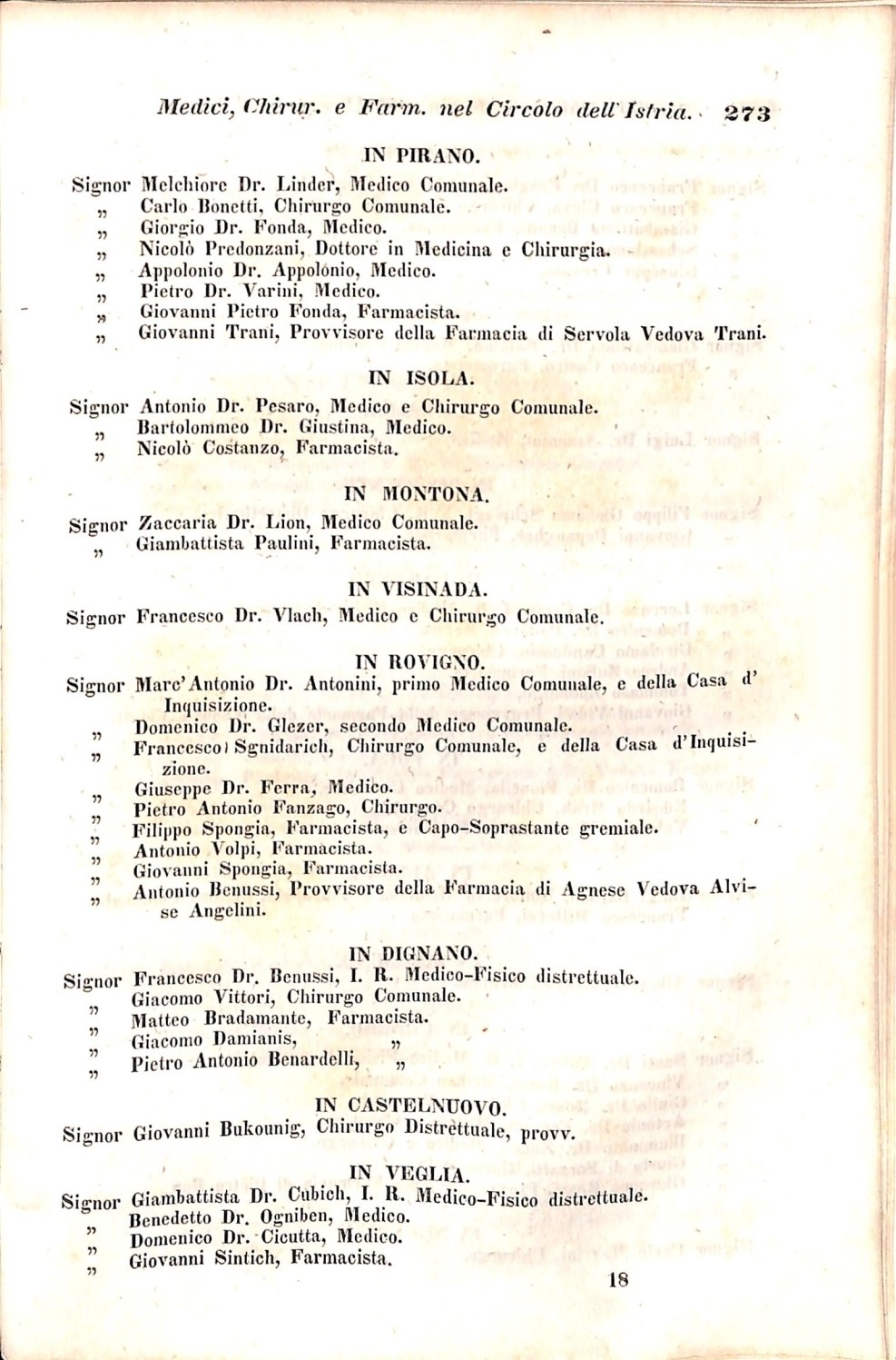 Scematismo dell'I. R. Litorale Austro-Illirico ed unitovi Indicatore generale della Città di Tr  · Str. 293