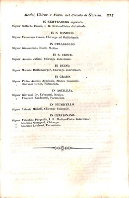 Scematismo dell'I. R. Litorale Austro-Illirico ed unitovi Indicatore generale della Città di Tr  · Str. 297
