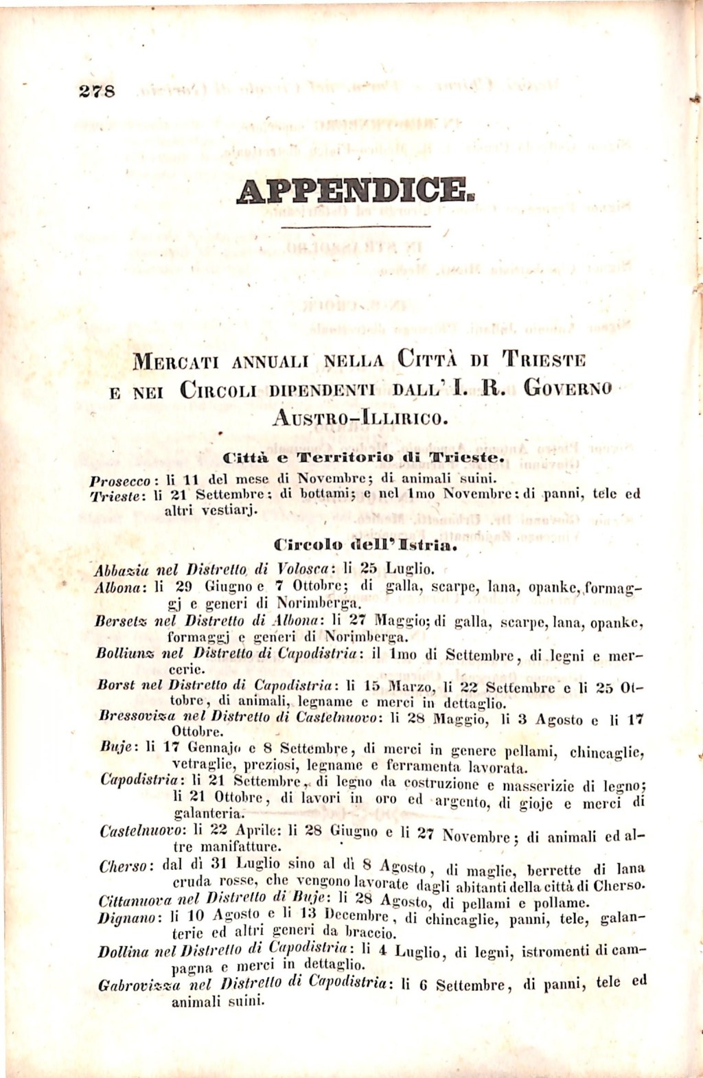 Scematismo dell'I. R. Litorale Austro-Illirico ed unitovi Indicatore generale della Città di Tr  · Str. 298
