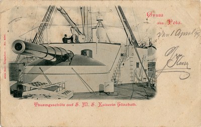 Gruss aus Pola : Thurmgeschütz auf S.M.S. Kaiserin Elisabeth