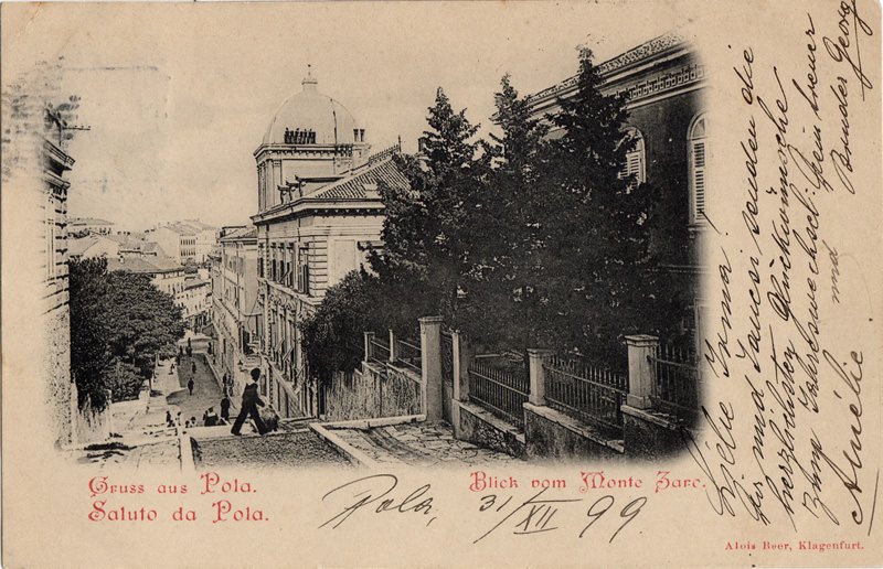 Gruss aus Pola = Saluto da Pola : Blick vom Monte Zaro