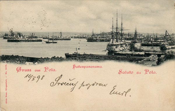 Gruss aus Pola = Saluto da Pola : Hafenpanorama