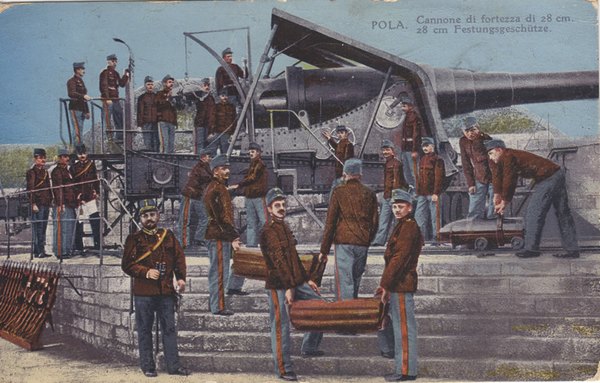 Pola : cannone di fortezza di 28 cm = 28 cm Festungsgeschütze