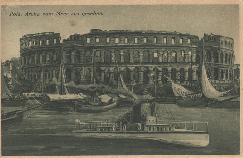 Pola : Arena vom Meer aus gesehen