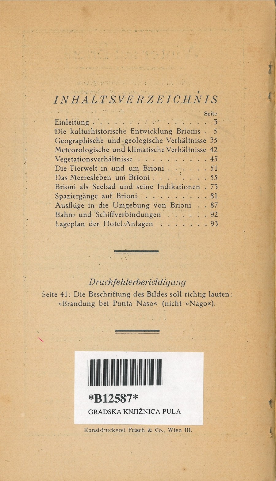 Führer durch Brioni · Str. 98