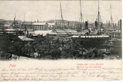 Pola : veduta dell' i.e.r. - Arsenale = Blick in das See-Arsenal