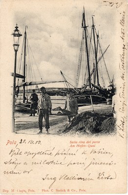 Pola : sulla riva del porto = Am Hafen-Quai