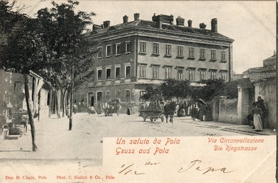 Un saluto da Pola = Gruss aus Pola : Via Circonvallazione = Die Ringstrasse