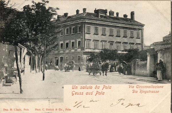 Un saluto da Pola = Gruss aus Pola : Via Circonvallazione = Die Ringstrasse