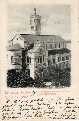 Un saluto da Pola : chiesa della Madonna del mare = Gruss aus Pola : die Marinekirche