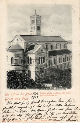 Un saluto da Pola : chiesa della Madonna del mare = Gruss aus Pola : die Marinekirche