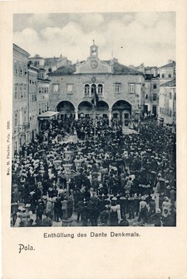 Pola : Enthüllung des Dante Denkmals