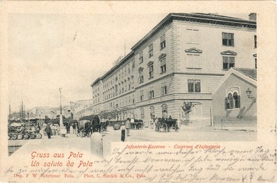 Gruss aus Pola : Infanterie Kaserne = Un saluto da Pola : Caserma d'Infanteria